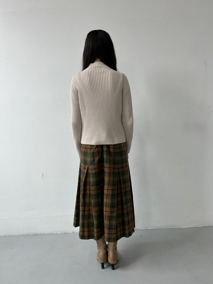 Midi Plaid Skirt