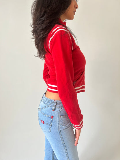 Sporty Red Zip Up