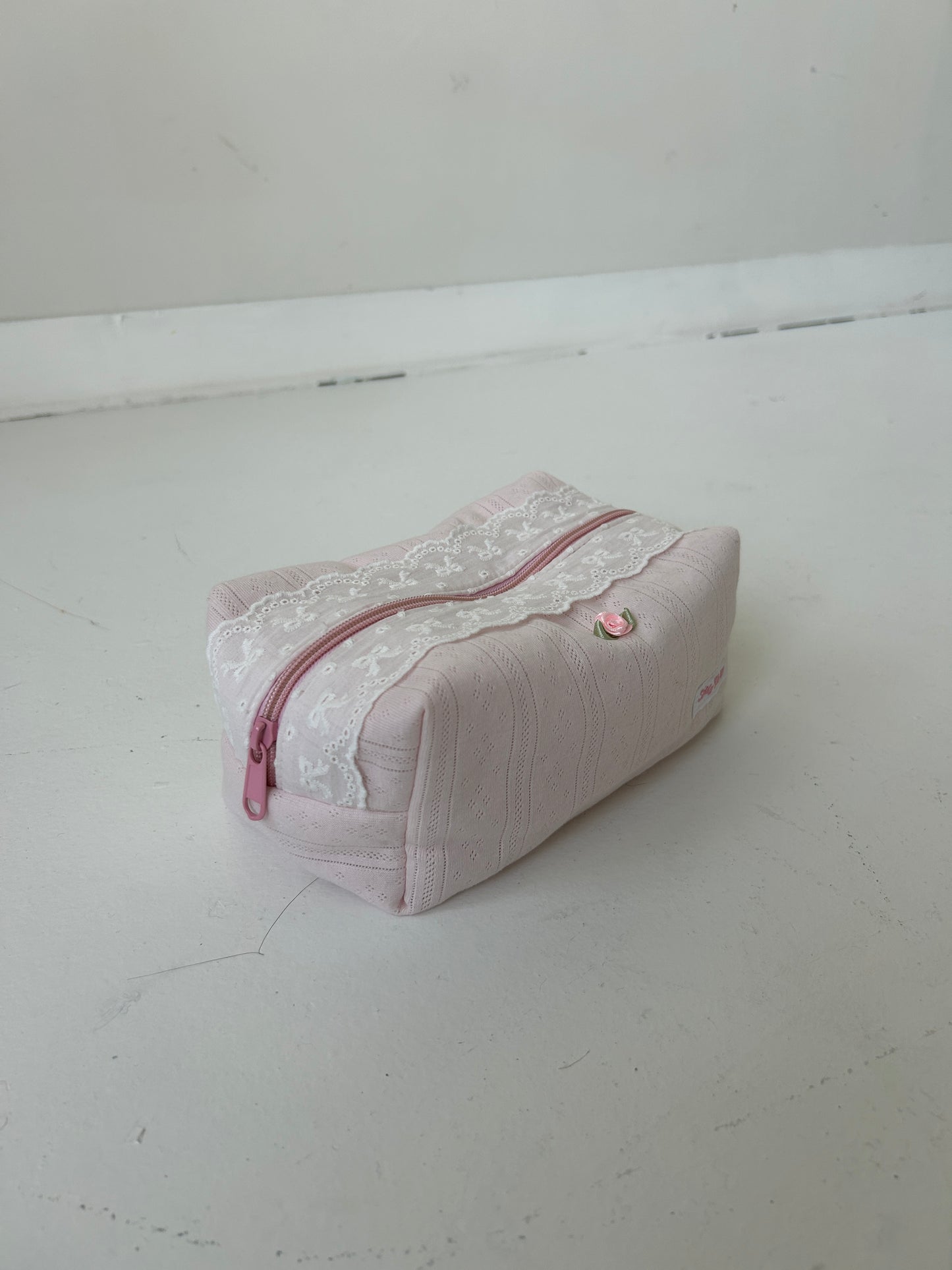 Pointelle Pink Makeup Pouch