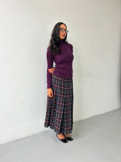 Maxi Plaid Skirt