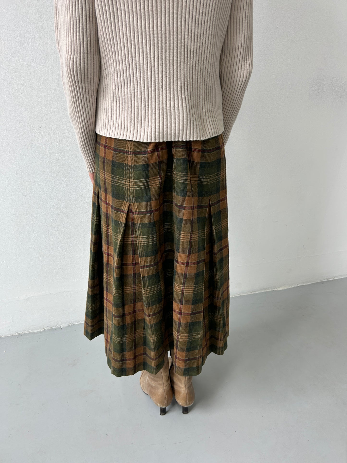 Midi Plaid Skirt