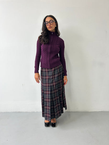 Maxi Plaid Skirt