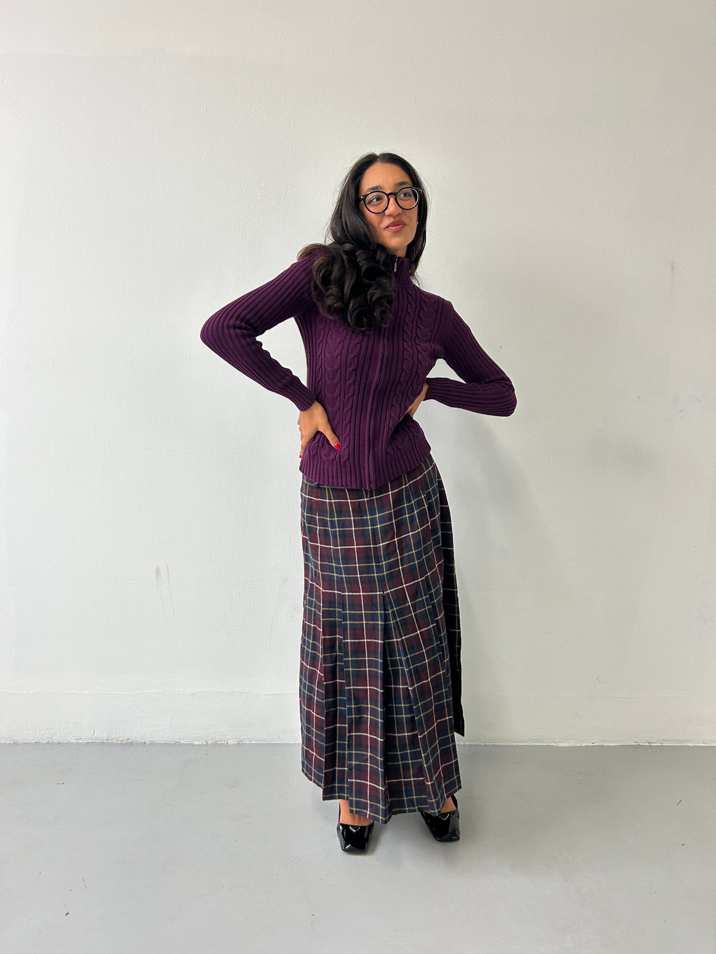 Maxi Plaid Skirt