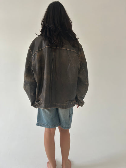 Distressed Leather Jacket