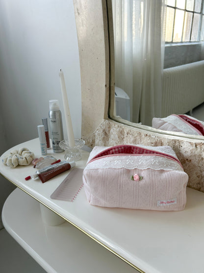 Pointelle Pink Makeup Pouch