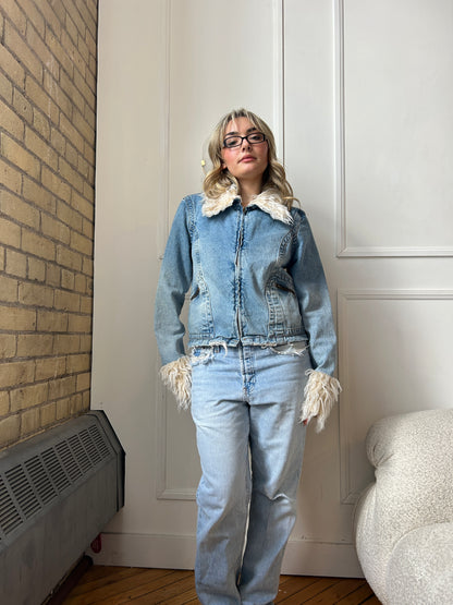 Fluffy Denim Jacket