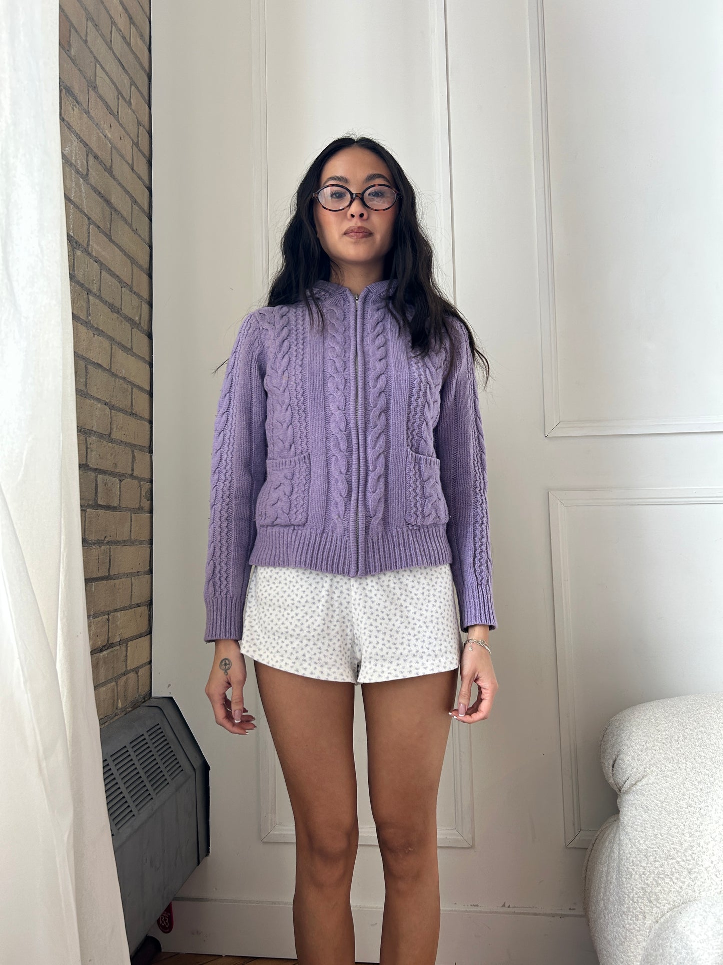 Chunky Knit Mini Zip Up