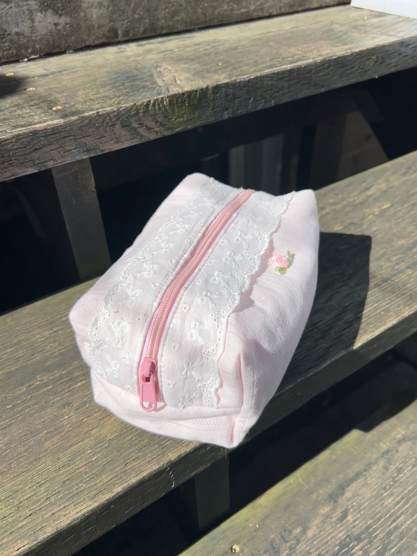 Pointelle Pink Makeup Pouch