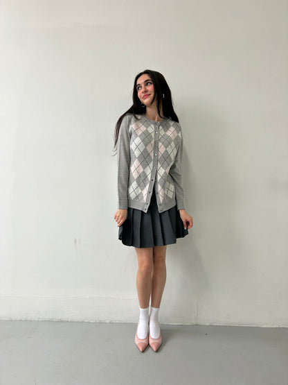 Mini Argyle Cardi