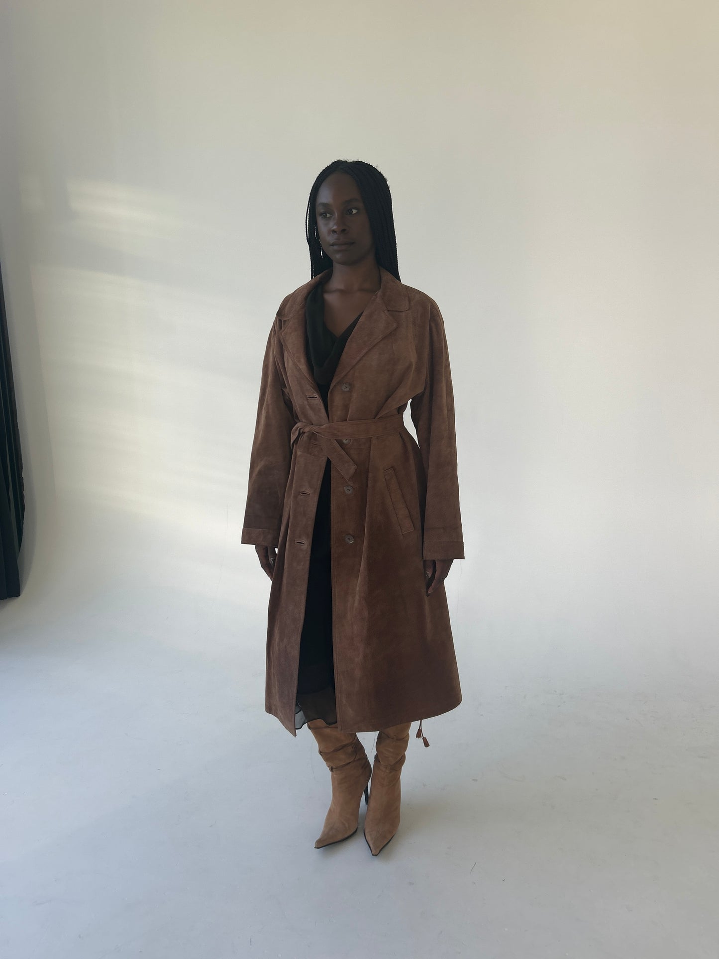 Suede Trench Coat