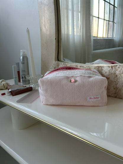 Pointelle Pink Makeup Pouch