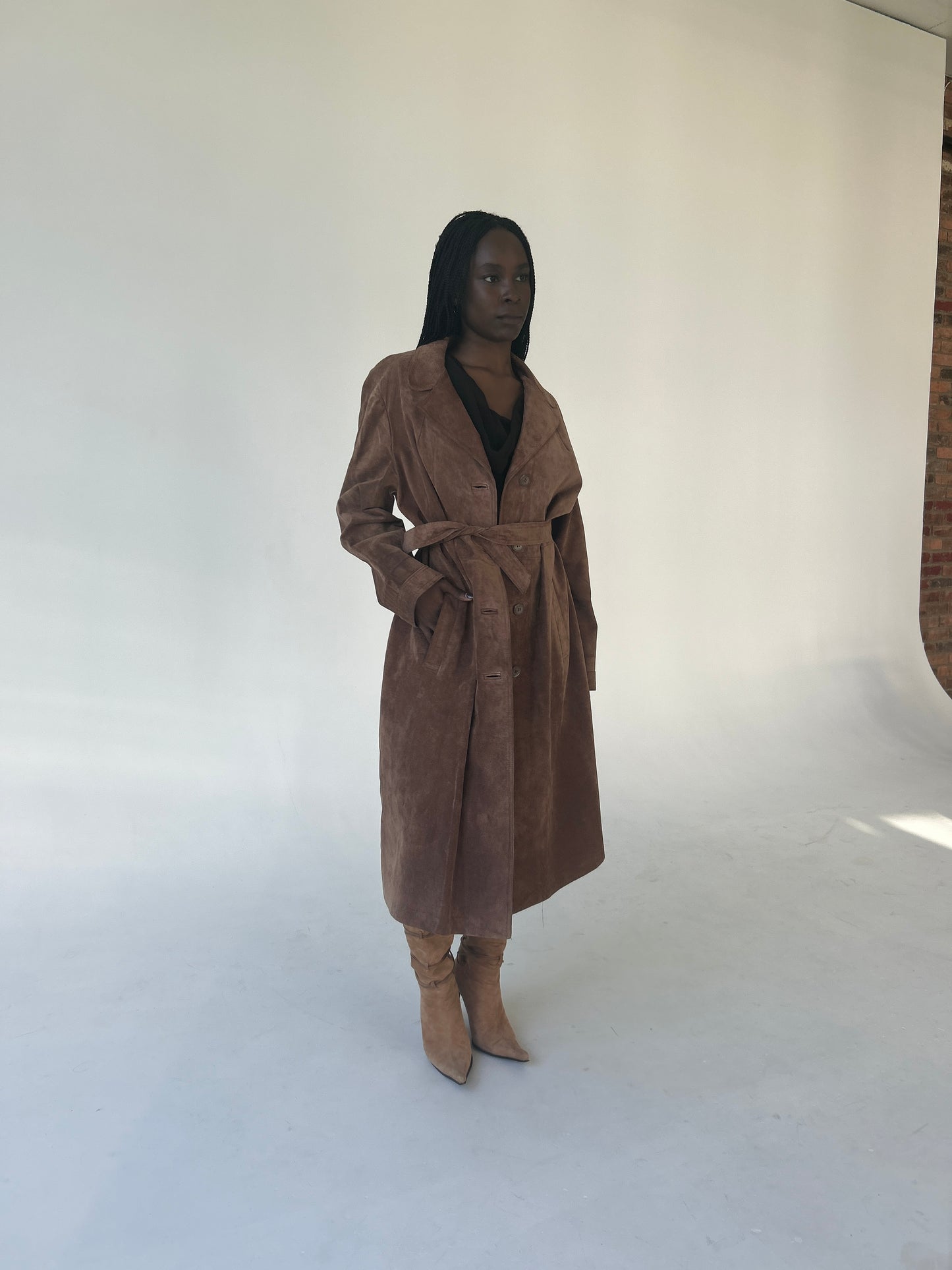 Suede Trench Coat