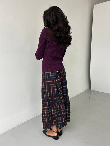 Maxi Plaid Skirt