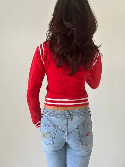 Sporty Red Zip Up