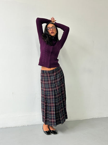 Maxi Plaid Skirt