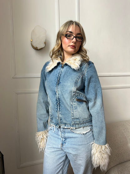 Fluffy Denim Jacket