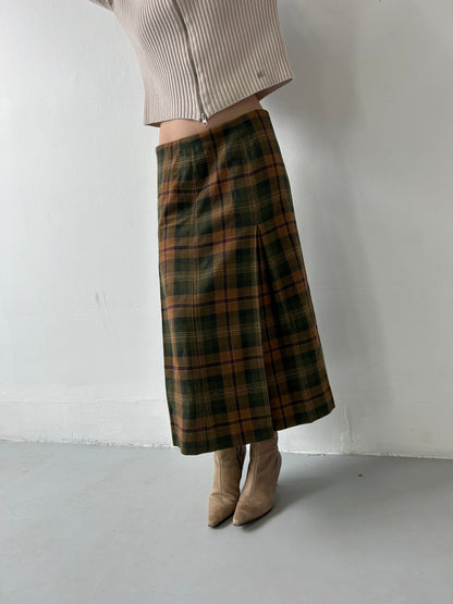 Midi Plaid Skirt