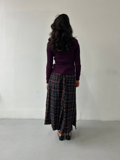 Maxi Plaid Skirt