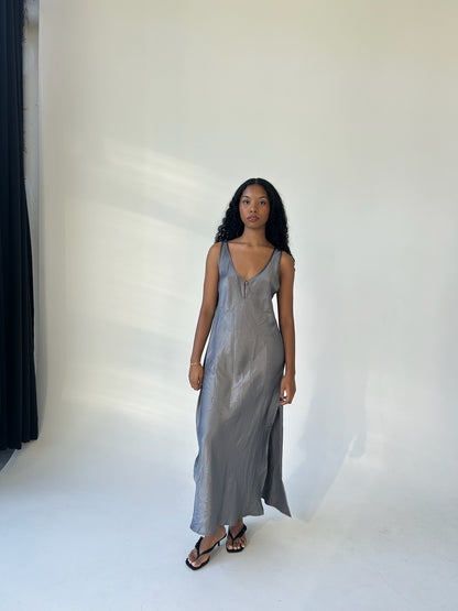 Silver Slip Dress