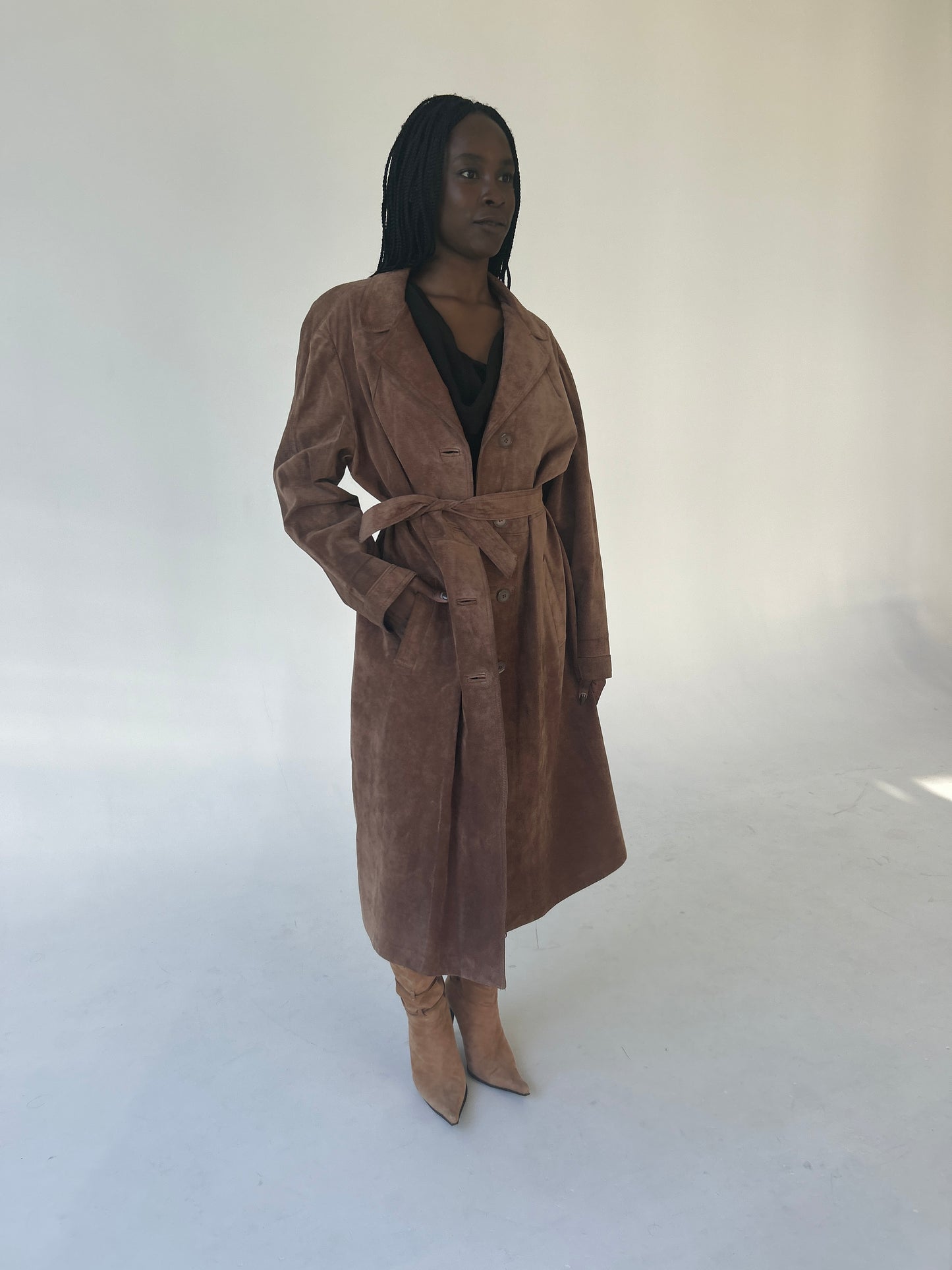 Suede Trench Coat