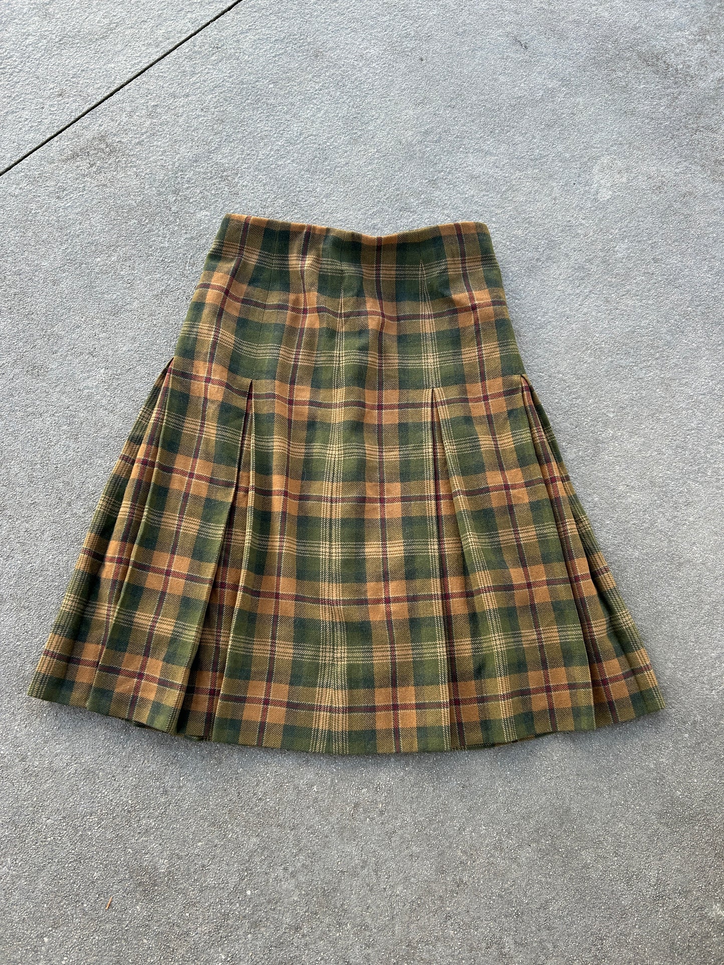 Midi Plaid Skirt