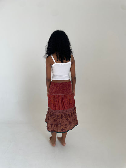 Silk Midi Skirt