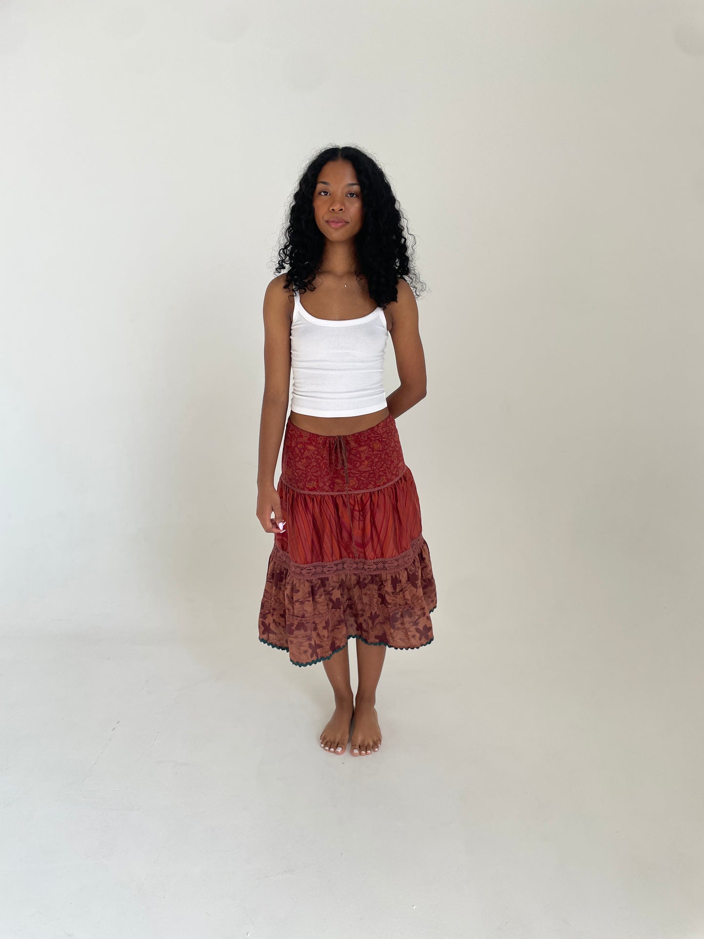 Silk Midi Skirt