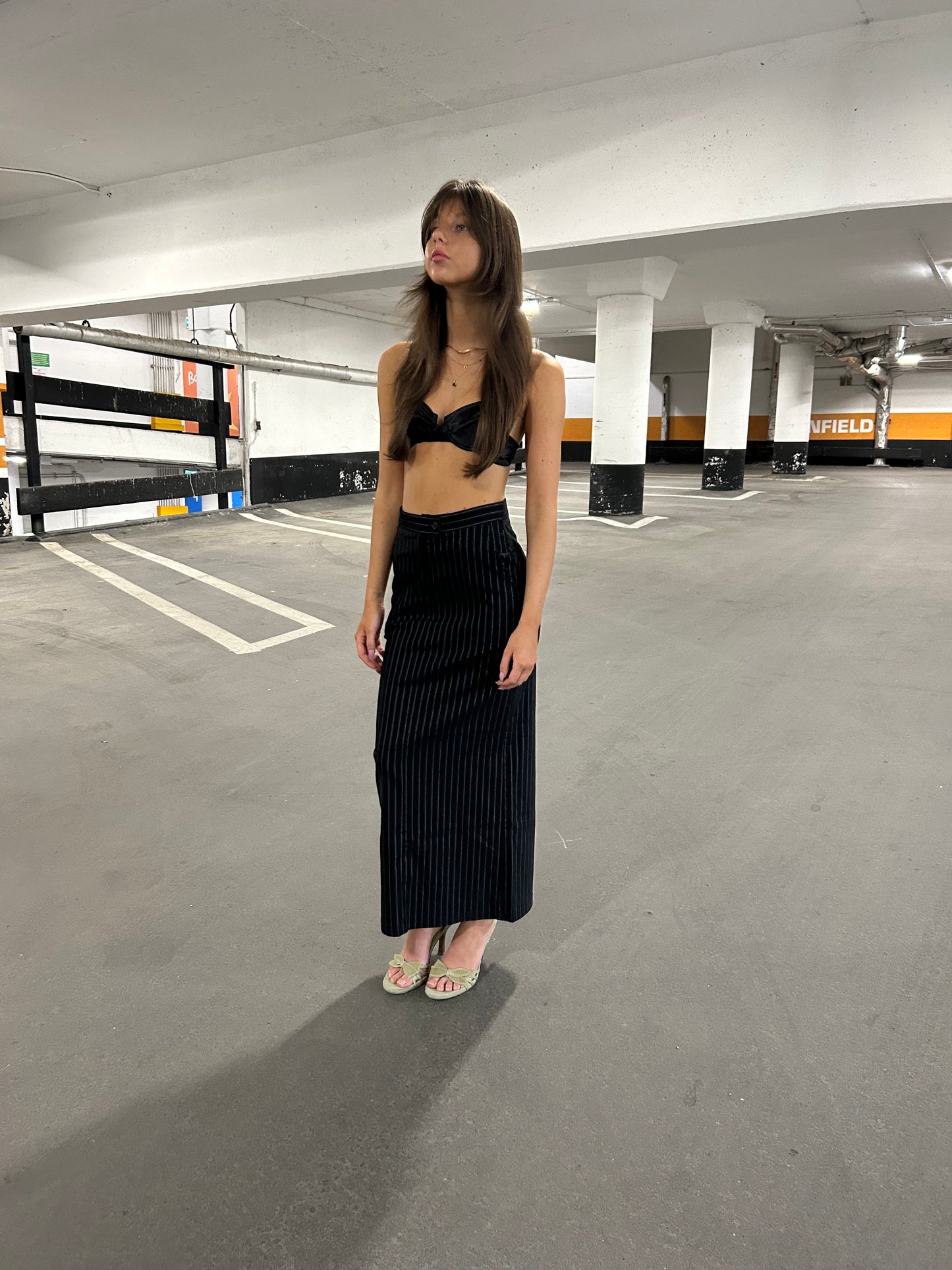 Pinstripe Maxi Skirt