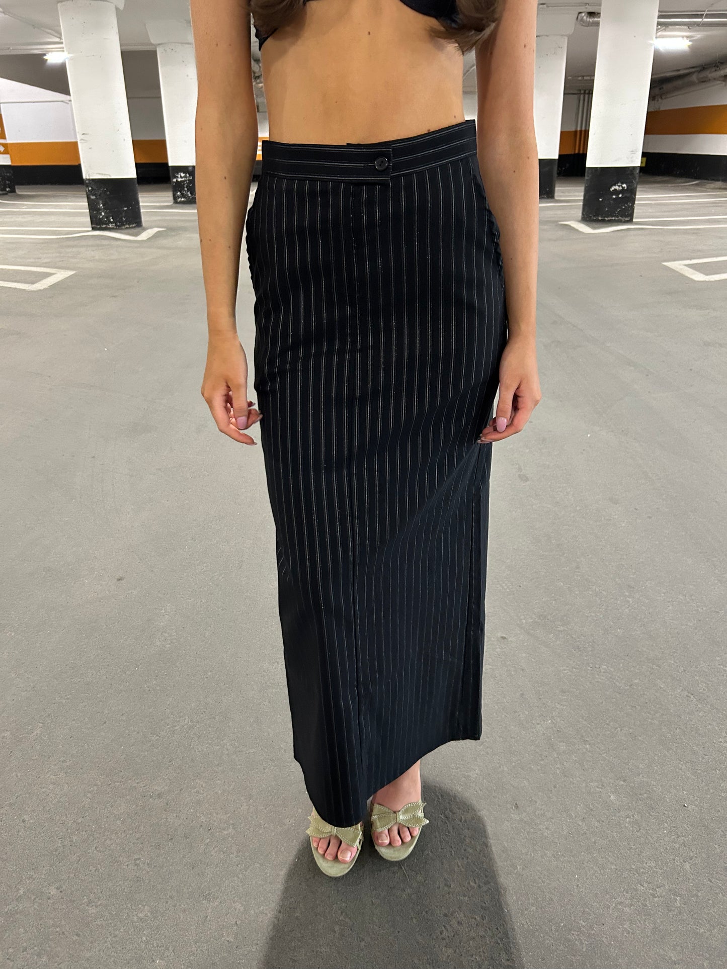 Pinstripe Maxi Skirt